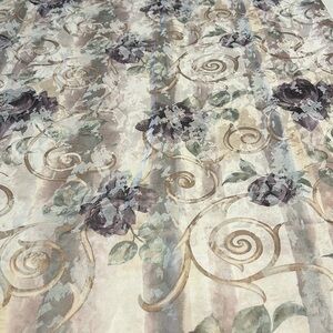 2 CROSCILL CHAMBORD CASSIS PURPLE AMETHYST ROSES LINED CURTAIN PANELS 40 X 84